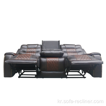 홈 시어터 가죽 Loveseat Reclining 소파